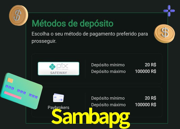 O cassino Sambapg oferece uma grande variedade de métodos de pagamento